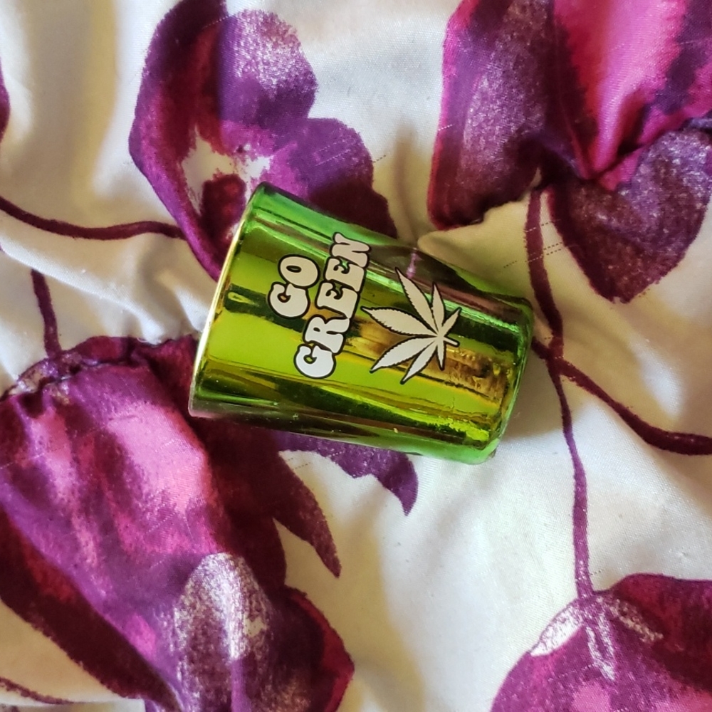 'go green' shot glass